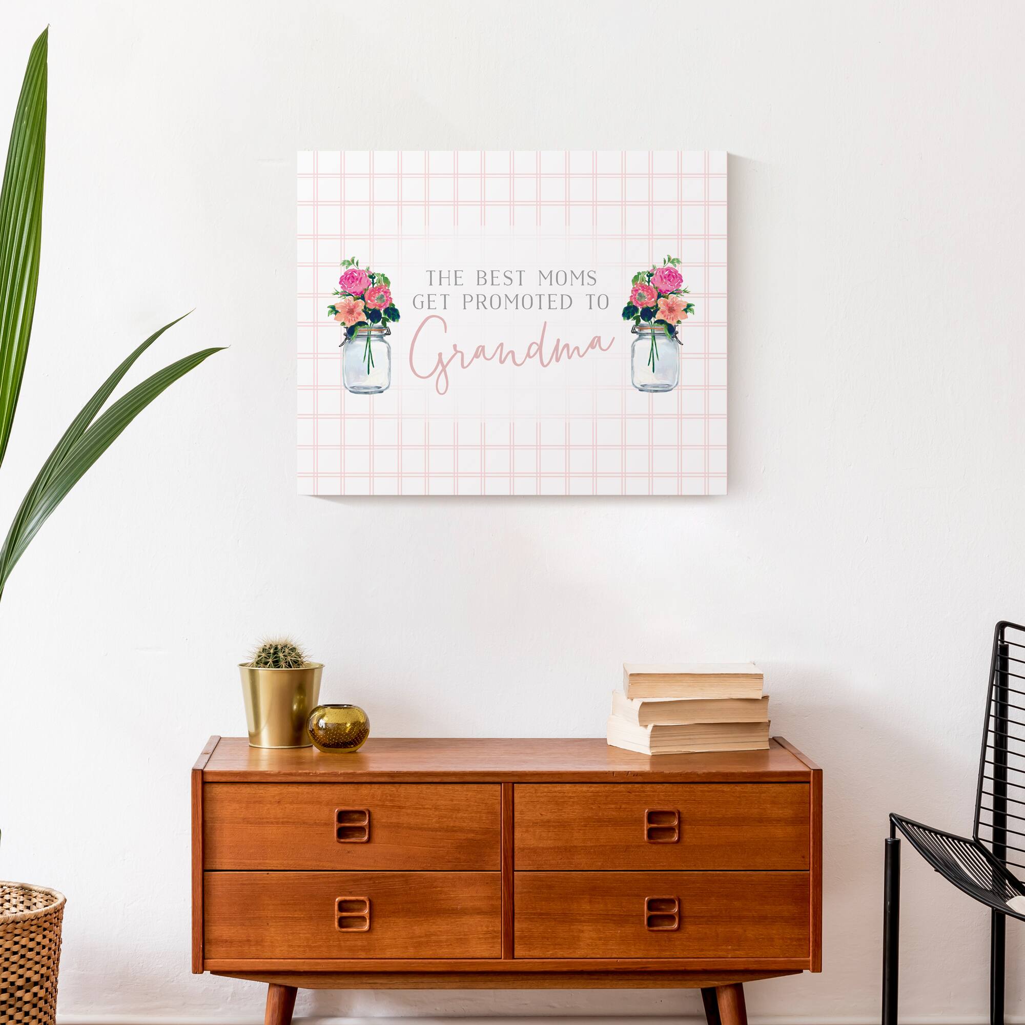 The Best Moms Get Promoted To Grandma Canvas Wall Art